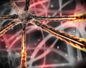 Black background orange microscopic nervous system